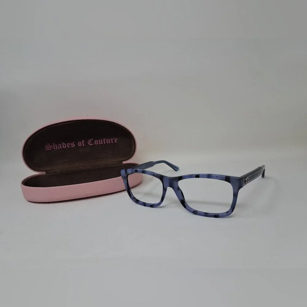 Gucci Eye Glasses Frames Blue Black Italy Square GG 3765 YV5 53mm 53-15-140